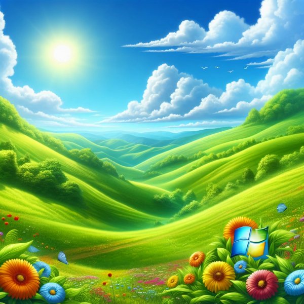 Пейзаж,лето,логотип - Windows,обои на рабочий стол01
