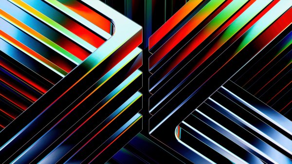 Geometry-colors-red-blue-lines-metal-light
