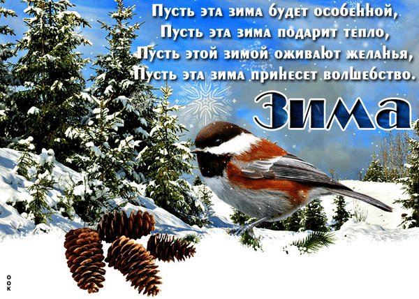 Анимированная открытка пусть эта зима