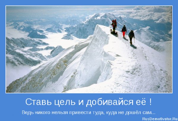 Ставь цель и добивайся её...