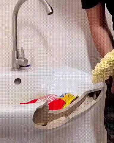 Ремонт раковины с помощью доширака