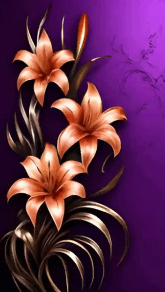 Gif,анимация,лилии и узоры