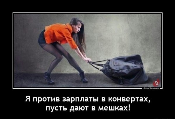 Я против зарплаты в конвертах, пусть дают в мешках
