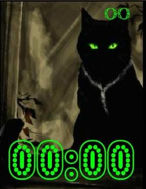 5 Зеленоглазый цифр часы ани