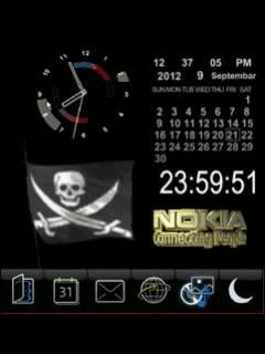 Nokia skull часы календарь анимация
