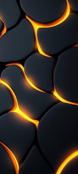 Темная абстракция с оранжевым свечением (1082x2410)