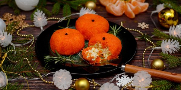 Новогодний салат Мандарины
