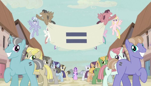 Creepy smiling ponies with equals sign b