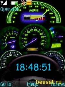 Неоновый Спидометр Флеш Часы