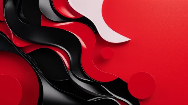Red-black-waves-smooth-shapes