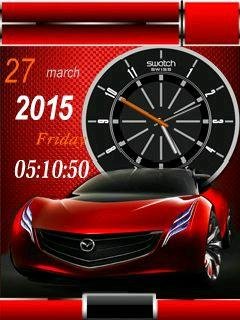 Red mazda car часы