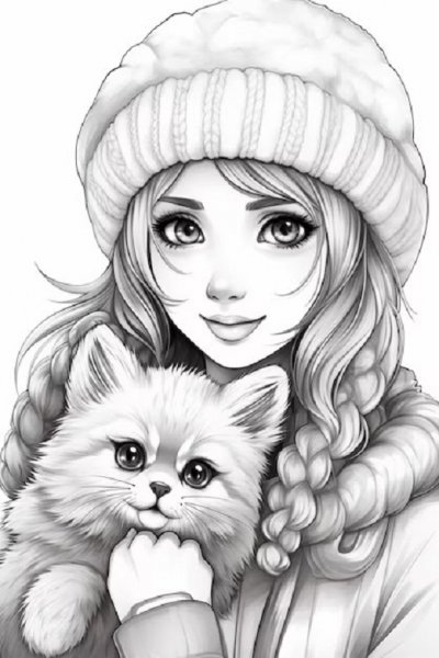 Девочка и кот