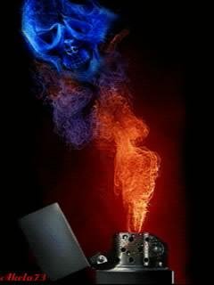 Neon Skull пламя зажигалка анимация