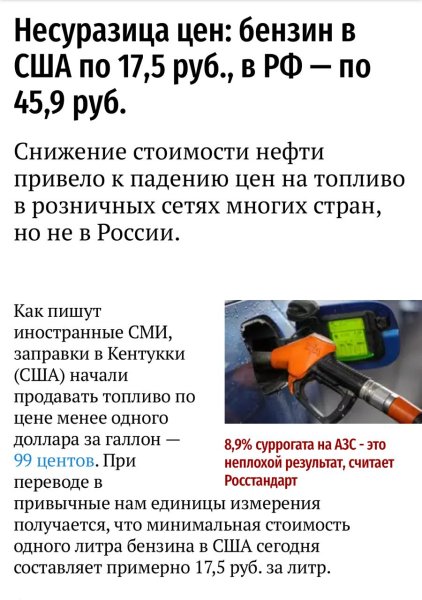 Бензин и цены