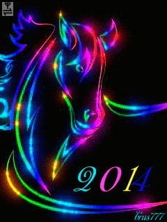 Neon horse animated 2014 year