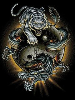 Тигр dragon yin yang дракон