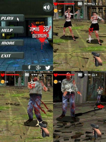 Zombies Outbreak 3D 320x240