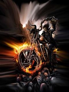 Skull chost rider moto bike