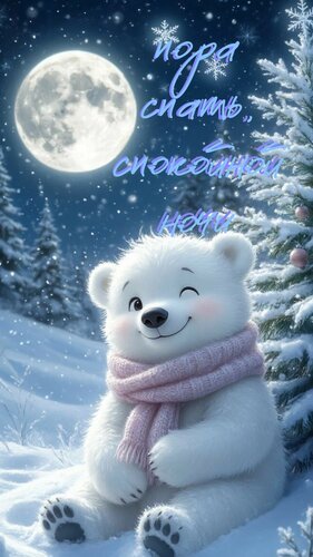 Открытка пора спать спокойной ночи