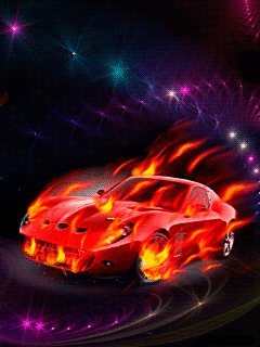 Animated fire car
