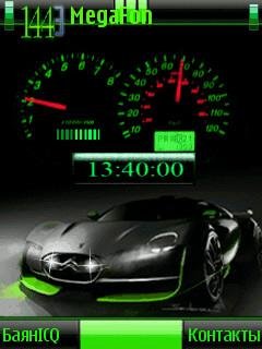Black citroen car спидометр тахометр анимация