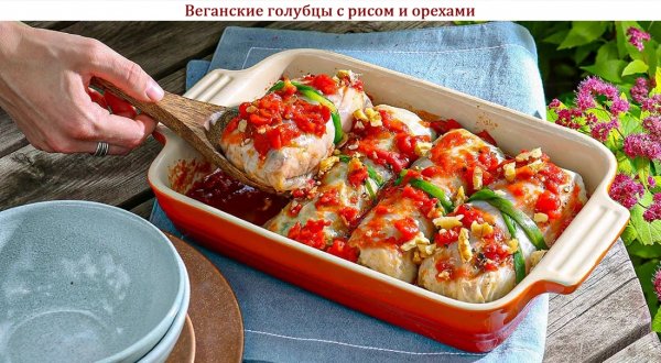 Веганские голубцы с рисом и орехами