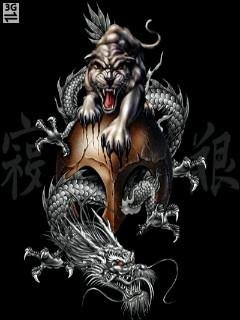 Skull tigr dragon