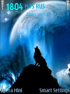 Wolf and moon