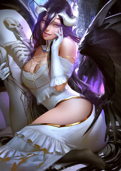 ainz ooal gown and albedo overlord maruyama drawn by zumi z