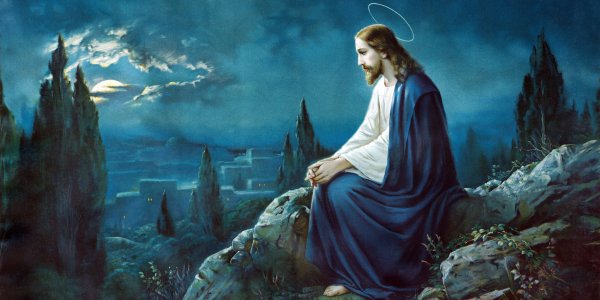 Иисус Христос молится в Гефсимании