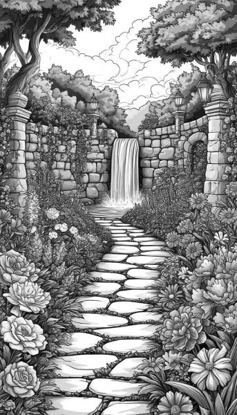 Водопад и райский сад