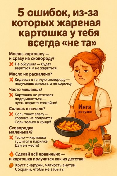 Жареная картошка, ошибки при готовке