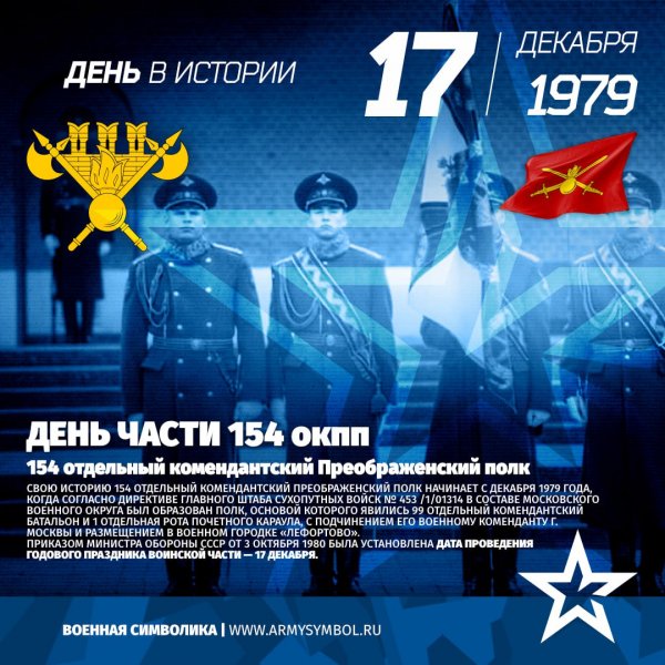 17 декабря - День части 154 окпп с 1979г