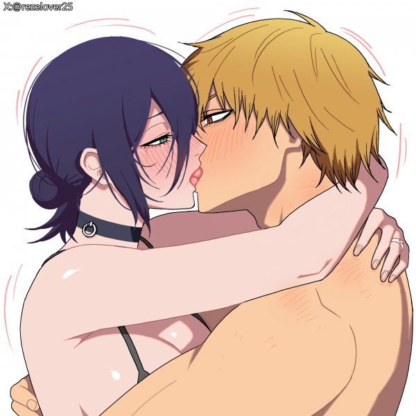 Reze and denji chainsaw man drawn by rezelover25 7