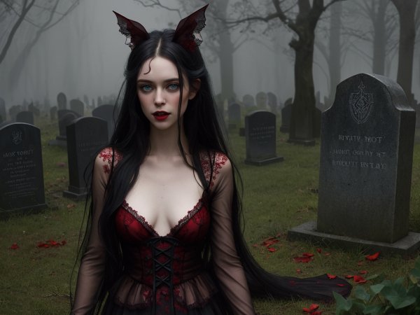 Ведьма на кладбище