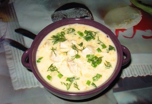Сырный суп с курицей