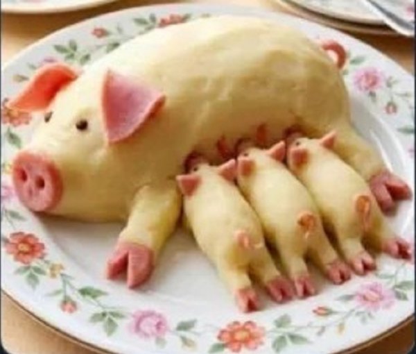 Картофельное пюре с колбасой