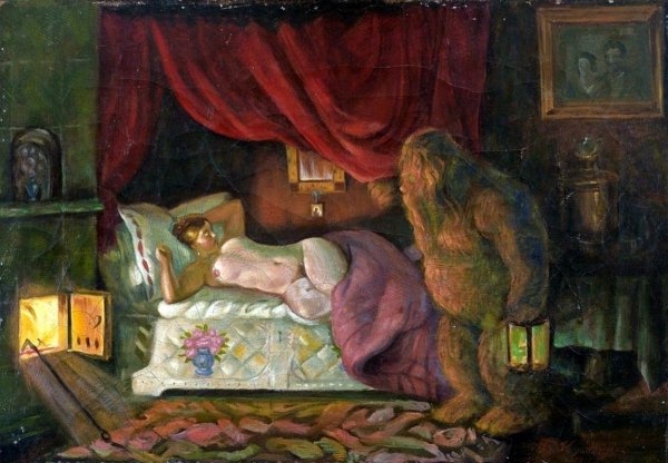 Купчиха и домовой 1922 год Борис Кустодиев