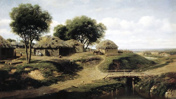 Клодт Михаил К.. Село в Орловской губернии (1864)