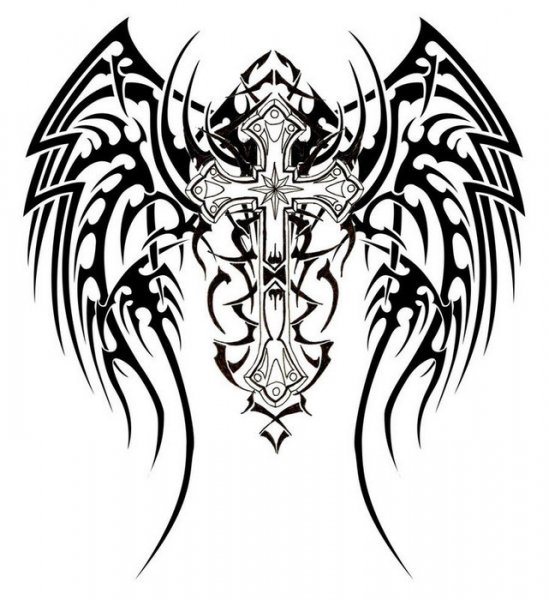tribal-wings-cross-design-by-twz-1