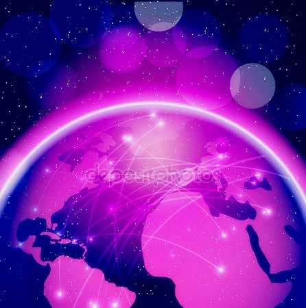 Планета Земля в неоне