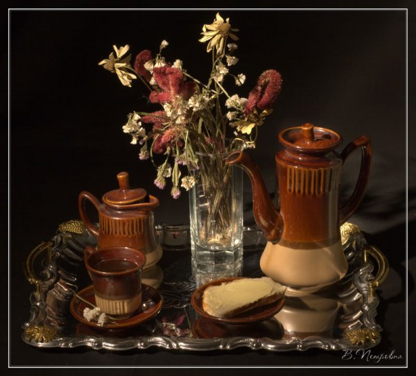 Кофе и цветы