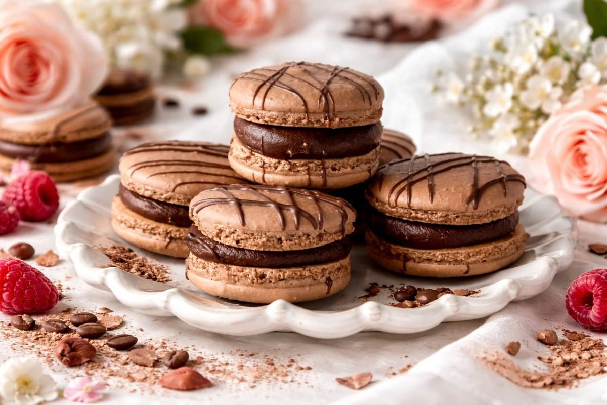 macarons, chocolate, dessert, nature, flower wallpaper, coffee beans, raspberries, flower, plate, dessert plate, baking, patisserie, decoration, rustic style, beautiful flowers, tempting, flower background, sweet, delicate, cream filling, sweetness, macaron, confectionery
