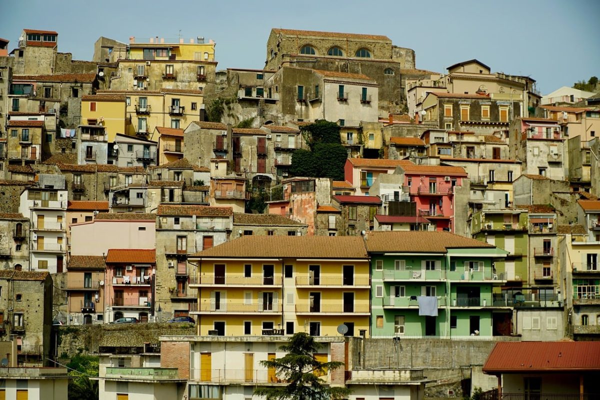 village, mountain village, sicily, houses