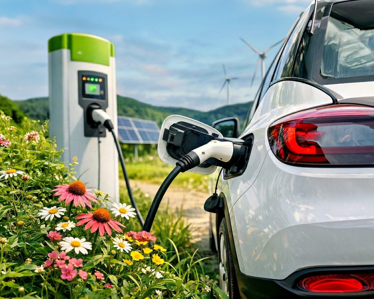 electric car, ev, flower wallpaper, beautiful flowers, load, renewable energy, green energy, flower background, solar panels, wind turbines, durability, environmentally friendly, nature, flowers, automotive, transportation, technology, environment, future, clean energy, outdoor, charging station, modern, ai generated