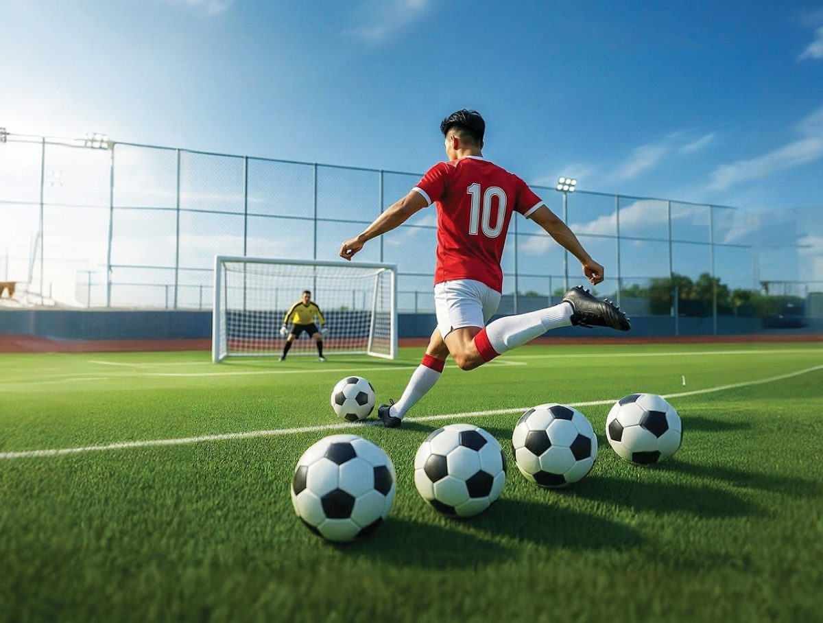 football, soccer, ball, sport, game, sports, nature, stadium, field, grass, kick, player, ai generated