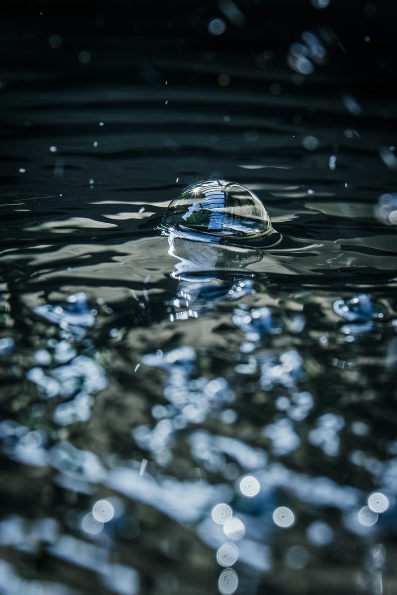 bubble, water, splash, liquid, surface, reflection, blue, nature, refreshing, shine, drops, depth, transparency, scattering, art, macro, water drops, ripples, quiet, waves