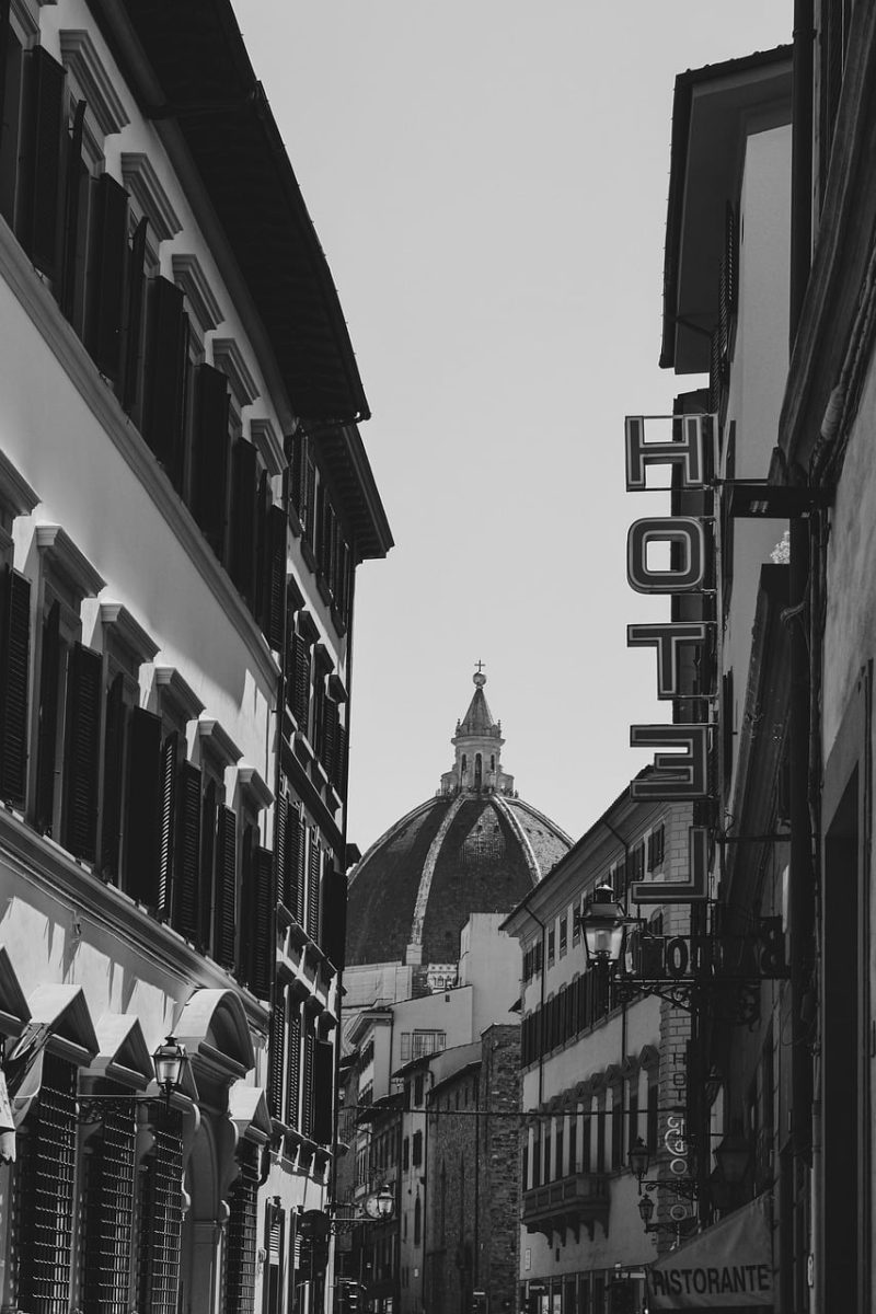 cupola, florence, italy, architecture, cathedral, historic, modern, panorama, city, travel, tourism, dome, street, hotel, black-and-white, rooftops, europe, church, landmark, history