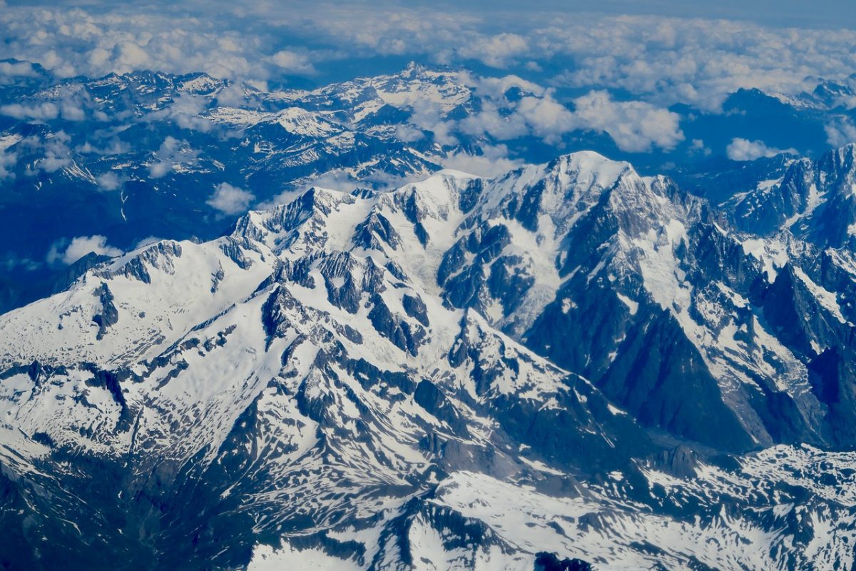 mountains, snow, aerial, alps, nature, mountaineering, distance, peak, panorama, travel, sky, clouds, postcard, landscape, hiking, pristine, cold, magnificent, adventure, destination, asian, purity