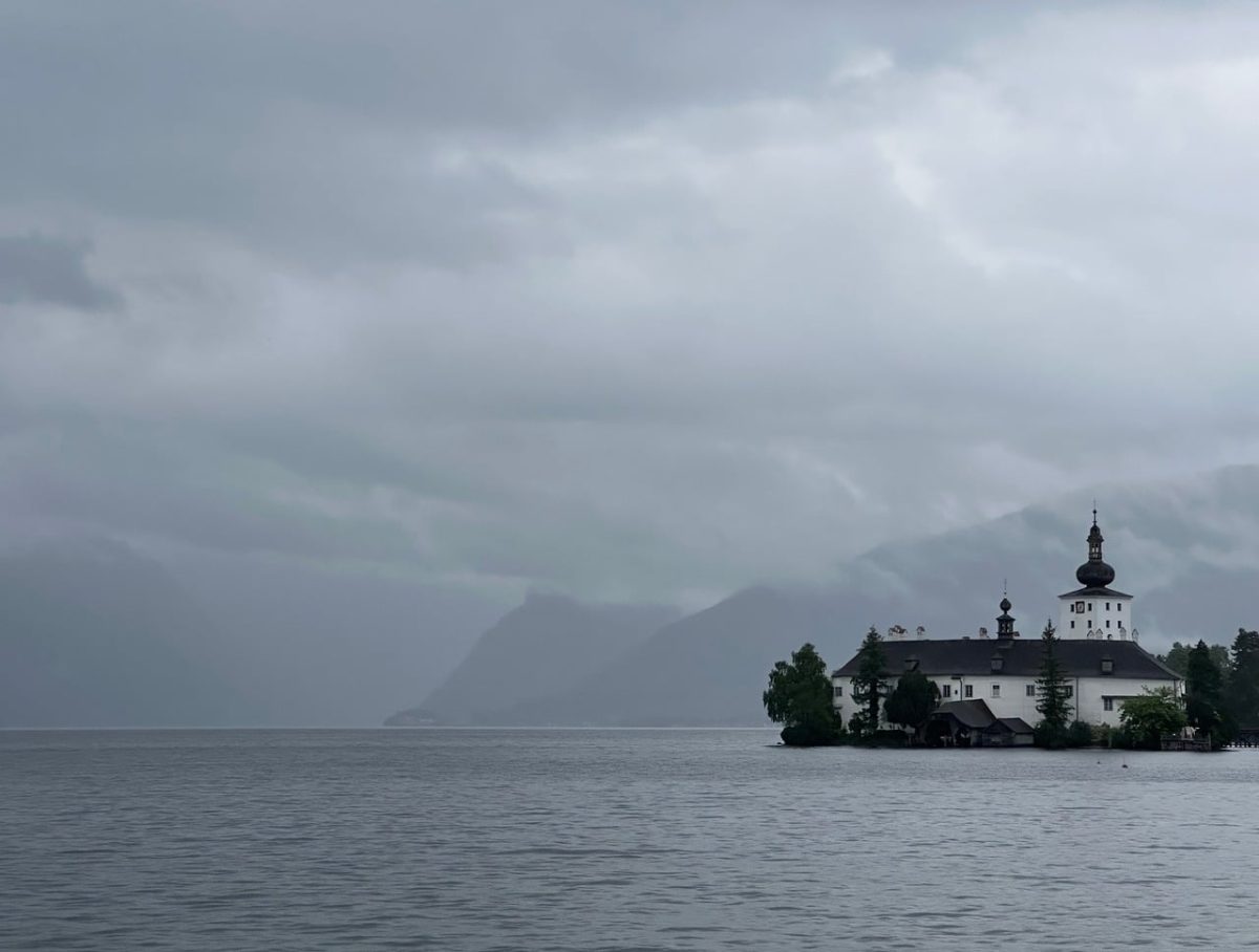 castle, lake, gmunden, austria, island, fall, cloudy, landscape, water, spring, nature, town, tree, travel, panorama, blue, austrian alps, hiking, traunsee lake, mist, Gmunden, Upper Austria, Austria